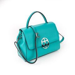 Santa Amaltea Borsa|Colore:Tiffany - Logo Argento