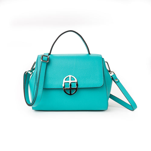 Santa Amaltea Borsa|Colore:Tiffany - Logo Argento