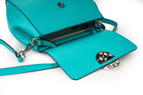 Santa Amaltea Borsa|Colore:Tiffany - Logo Argento