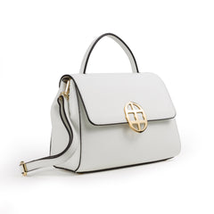 Santa Amaltea Borsa|Colore:Bianco - Logo Oro