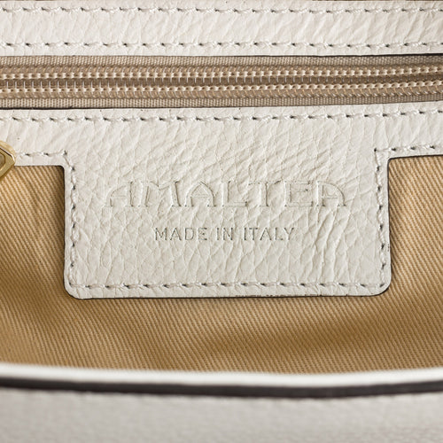 Santa Amaltea Borsa|Colore:Bianco - Logo Oro