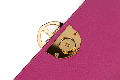 Santa Amaltea Borsa|Colore:Fucsia - Logo Oro