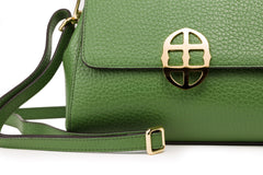 Santa Amaltea Borsa|Colore:Verde Oliva - Logo Oro