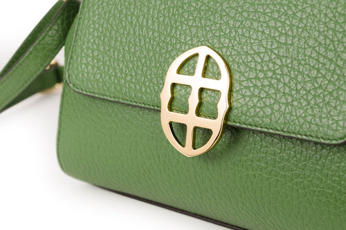 Santa Amaltea Borsa|Colore:Verde Oliva - Logo Oro