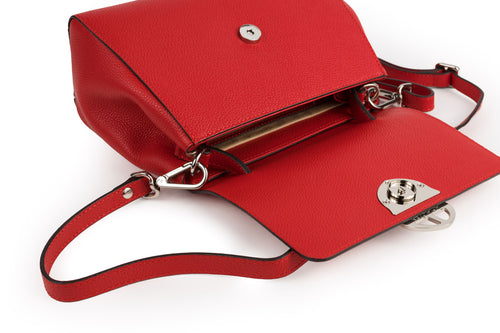 Santa Amaltea Borsa|Colore:Rosso - Logo Argento