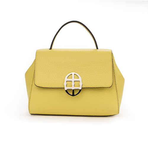 Santa Amaltea Borsa|Colore:Giallo limone - Logo Argento